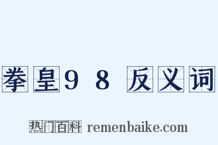 拳皇98反义词是什么意思的图片